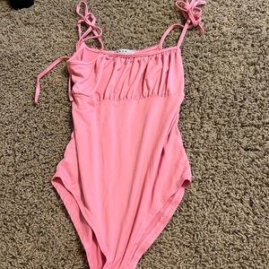 Gaze Pink Body Suit with tie straps